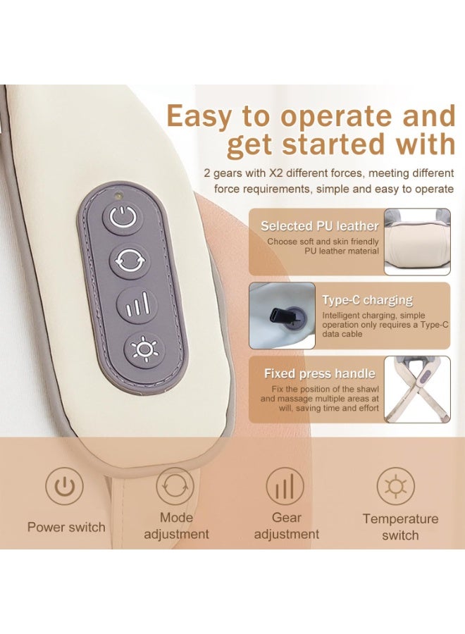 جهاز تدليك الرقبة والأكتاف - مساج شياتسو 4D مع خاصية التدفئة - جهاز كهربائي مريح لتخفيف آلام العضلات في المنزل والمكتب - Image 5